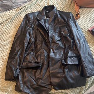 Steve Madden Dark Faux Leather Jacket